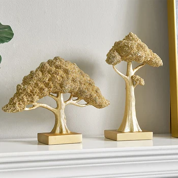 

Golden Lucky Money Tree statue fengshui Ornament Fortune Tree Ornament Golden Purse Tree Decoration Desktop Beautiful Crafts art