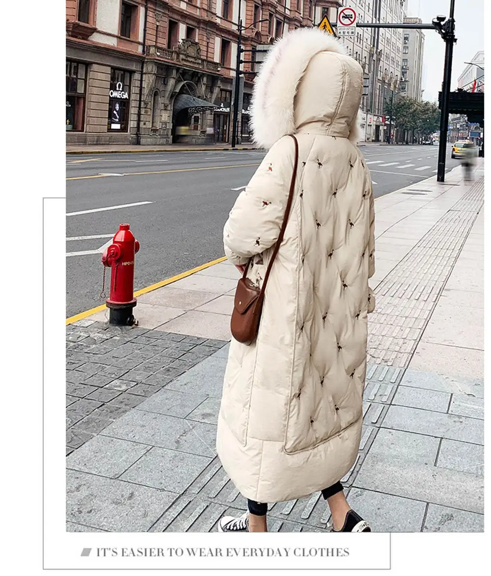 PinkyIsBlack High Quality Women Winter Jacket Warm Thicken Hooded With Faux Fur Long Parka Ladies Pockets Winter Coat Women