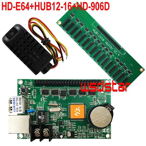 HD-E64 + HUB12-16 HD-906D датчик температуры влажности 16 * HUB12 Ethernet и USB порт один два цвета P10