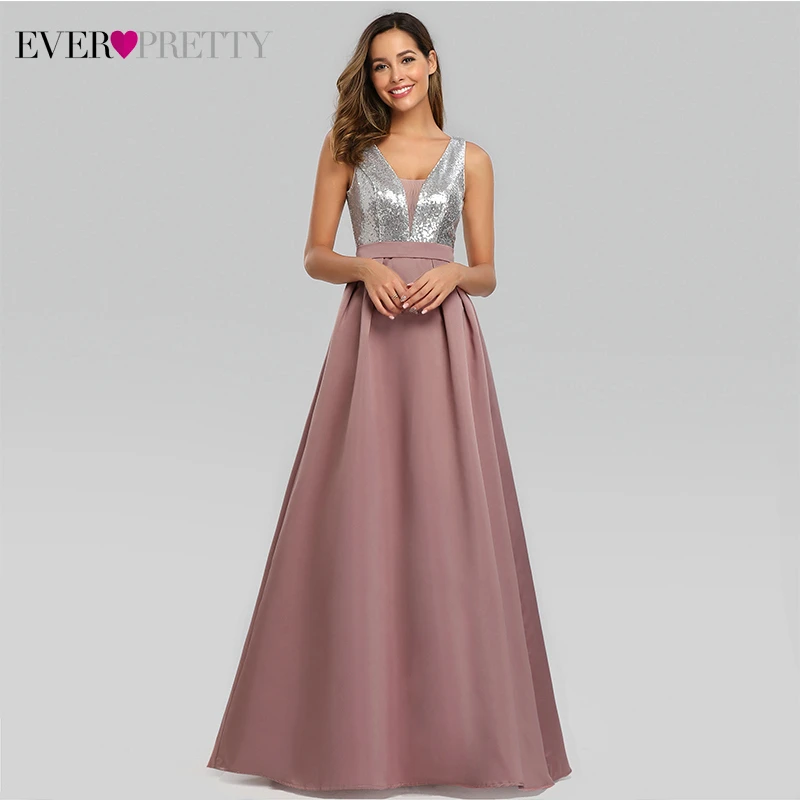 Женское длинное платье с блестками Ever Pretty вечернее трапециевидной формы v