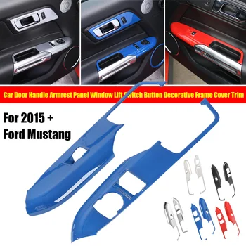 

Car Styling Door Window Switch Button Decorative Frame For 2015 2016 Ford Mustang 2015+