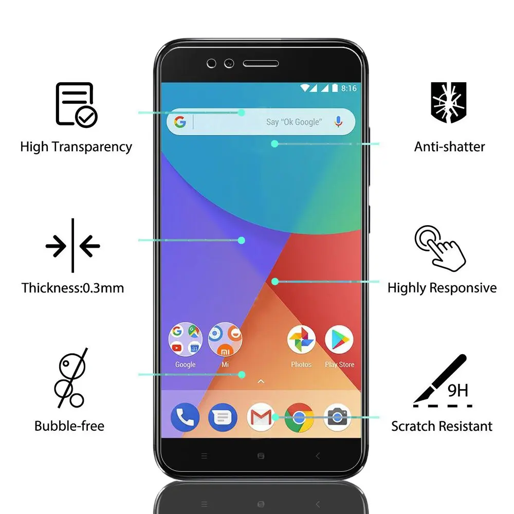 9H закаленное стекло для Xiaomi Mi A2 Lite A1 Redmi 5 Plus NOTE5 5A S2 Prime защитная пленка на Note6 Pro 6A 6 |