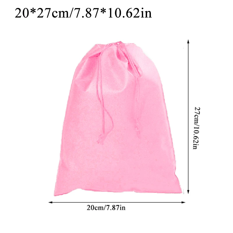 pink 20 27cm Многоразовые нетканые сумки для покупок на шнурке, эко складные сумки для продуктов, женские и мужские дорожные сумки для покупок, сумки для хранения на заказ - Цвет: pink 20 27cm
