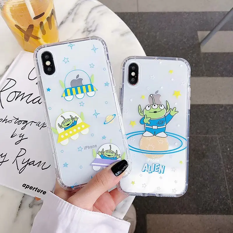 

Cute Toy Story Alien Cartoon Soft Phone Cover Case For IPhone XS MAX XR X Transparent coque For IPhone 6 6s 7 8 Plus fundas