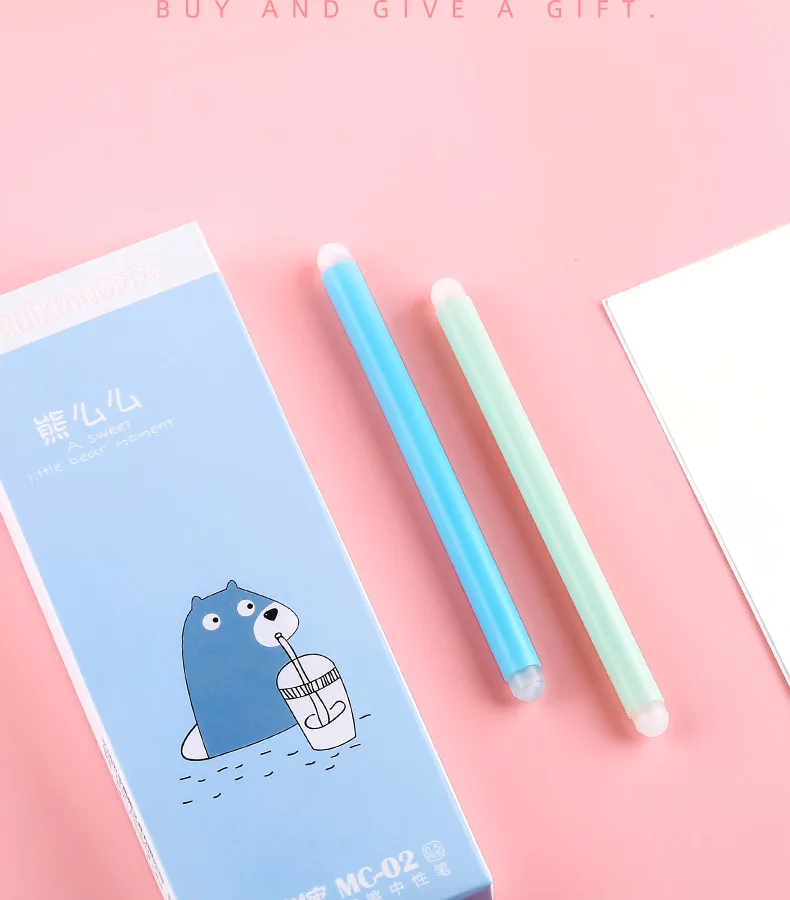 1 шт. каваи медведь синие чернила стираемая ручка милая Сакура стираемая гелевая ручка 0,5 мм Новинка моющаяся волшебная ручка детские школьные принадлежности