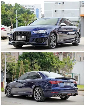 

Carbon Fiber Car Bumper Front Lip +Diffuser+Side skirts+Spoiler Protector Cover Fits For Audi A4L S4 RS4 2017 2018 2019