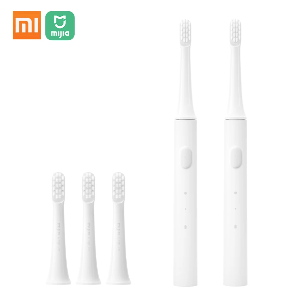 Xiaomi Mijia T100 звуковая электрическая зубная щетка для взрослых ультра звуковая автоматическая зубная щетка перезаряжаемая Водонепроницаемая зубная щетка для здоровья десен - Цвет: 2 toothbrush 3 head