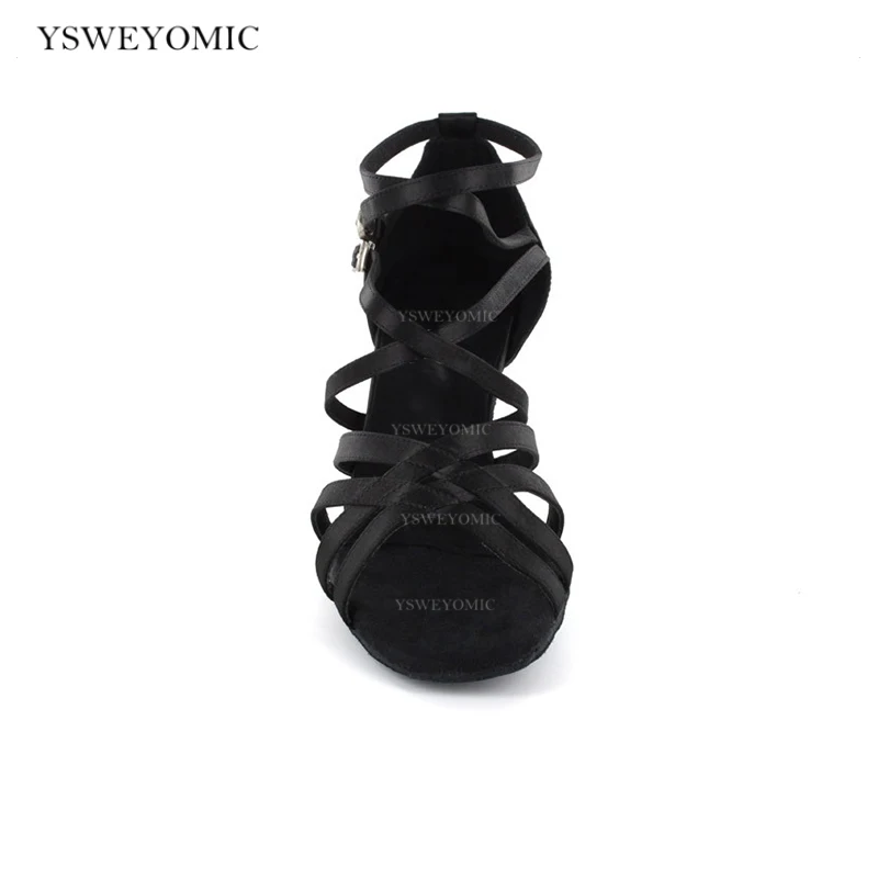 Girls Latin Dance Shoes Soft Bottom Training Salsa Latin Dance Shoes For dancing women sexy Stylish High heel Red Wine Color
