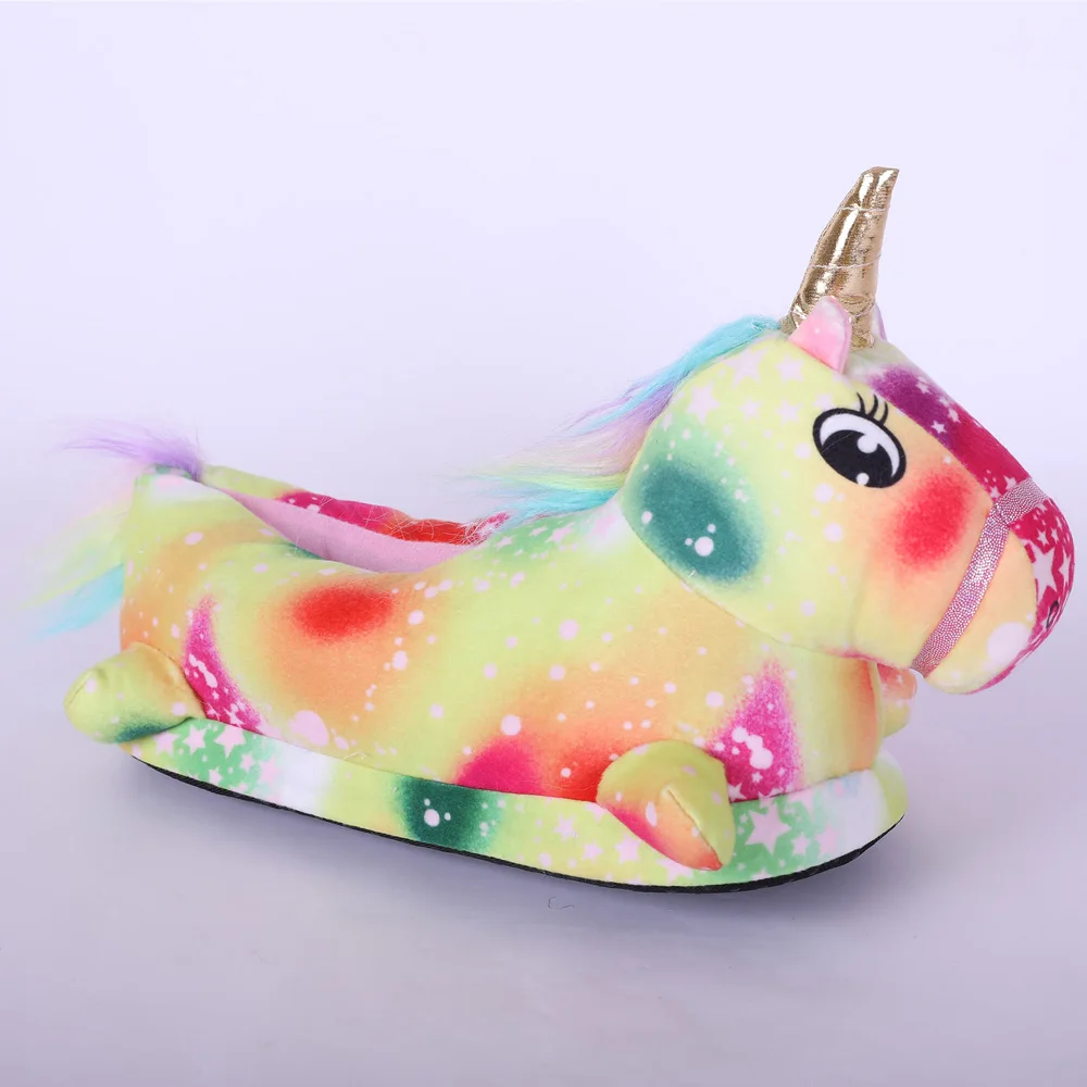Unicorn Colorful Star and Rainbow Slippers