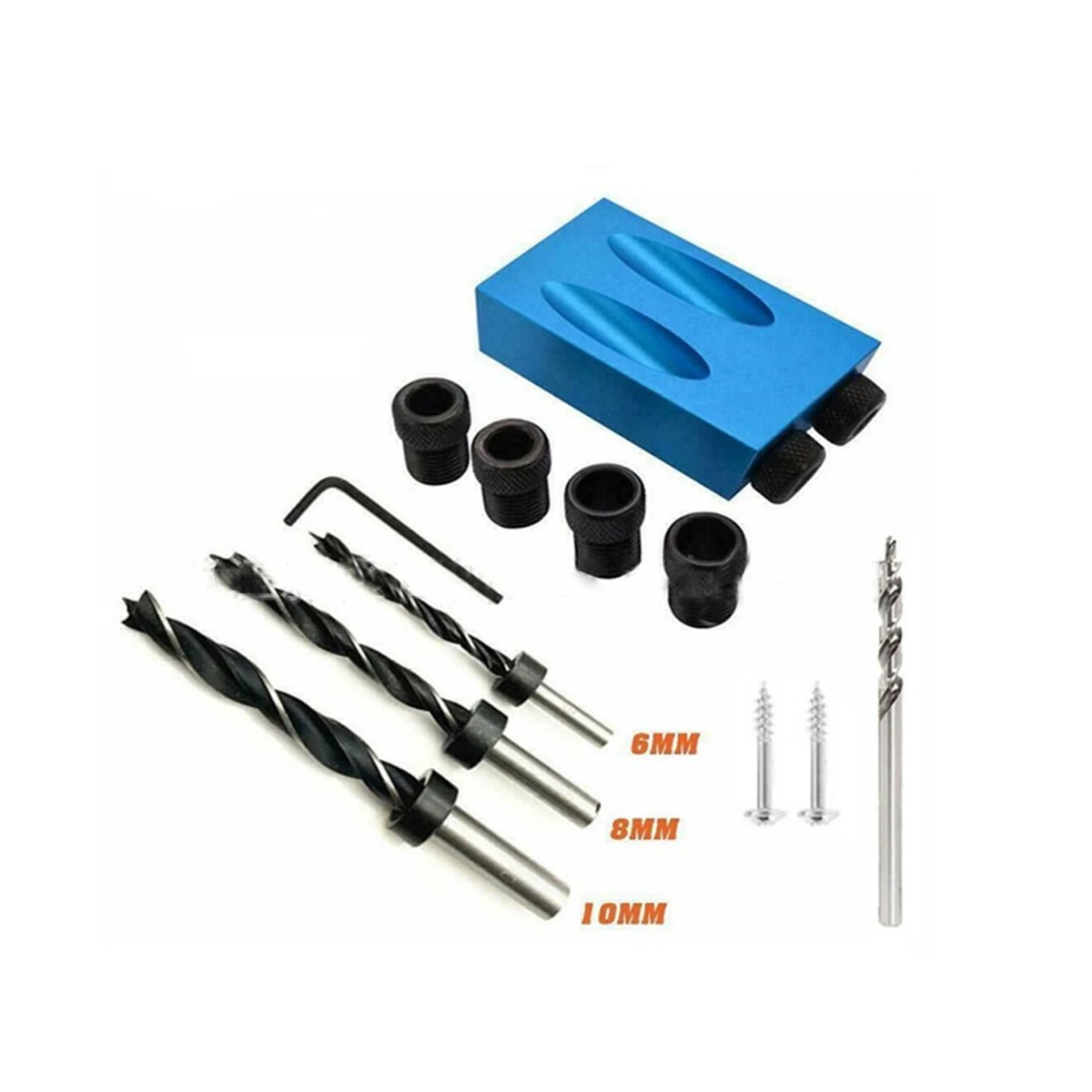 Drill Guide Set 15 Degree Angle Oblique Hole Locator Bits Woodworking Pocket Jig Kit Puncher DIY Carpentry Tools | Инструменты