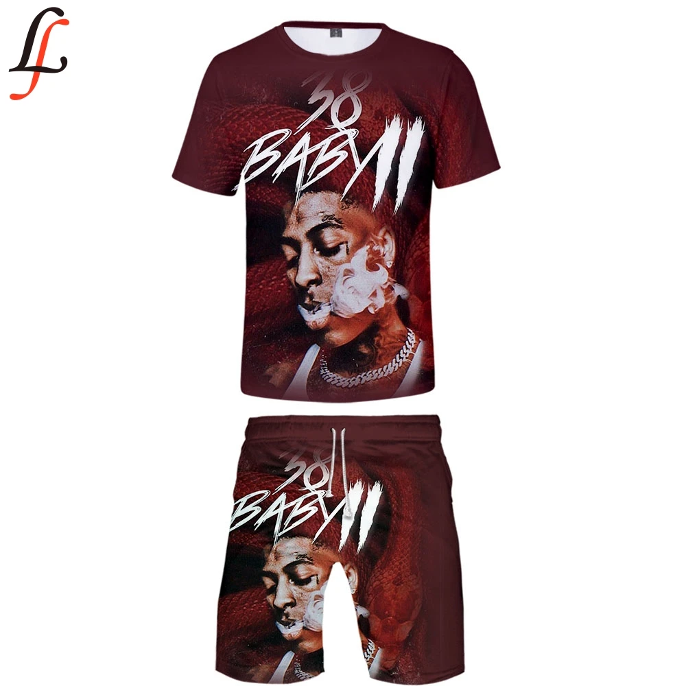 

YoungBoy Never Broke Again 3D Casual Cool Man 2 Set Summer Popular Hip Hop Fashion High Street T-shirt Shirt+Short Pants Sets