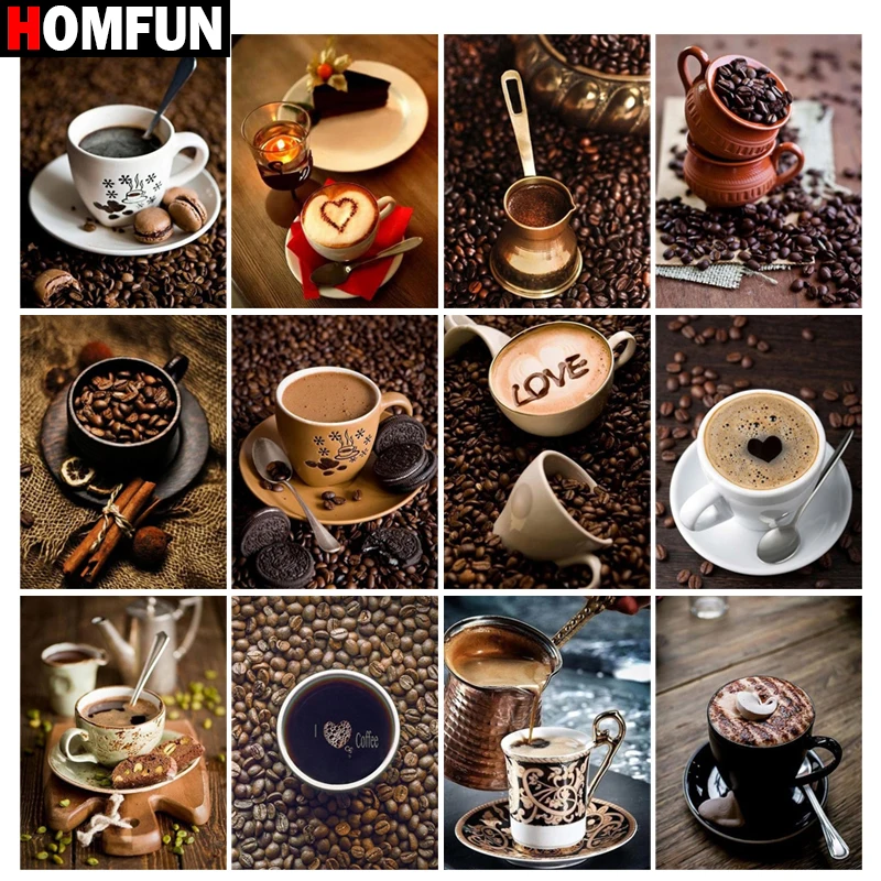HOMFUN Full Drill Diamond Painting &quotCoffee landscape&quot DIY Picture Of Rhinestone 5D Embroidery Cross Stitch Decor | Дом и сад