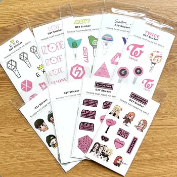 

1pcs Kpop stickers Bangtan boys Blackpink Got7 seventeen blackpink twice exo DIY cartoon stickers fans collection K-pop supplies