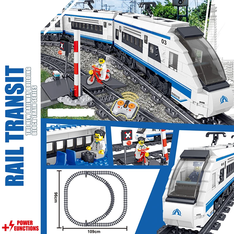 

City Electric Train Building Block Fit Legoing Technic High-speed Steam Train Bricks Battery Motor Power Children Kids Toy Gift