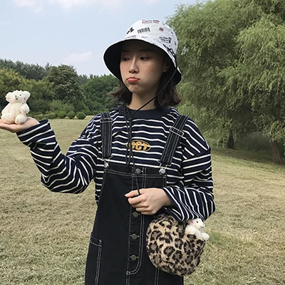 Leopard Леопардовая серия сумка через плечо осень новая Женская Ретро плюшевая маленькая круглая сумка женская полиэфирная модная сумка на плечо - Цвет: Leopard