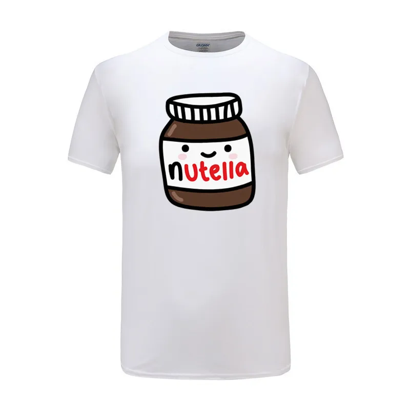 2021 хлопок Nutella Kawaii Футболка с принтом для мальчиков и девочек на рост 90s мода