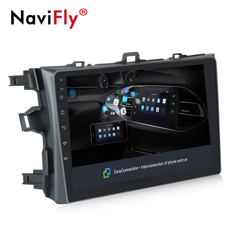 Best NaviFly Android 8.1 car multimedia player for Toyota corolla 2007 to 2010 gps navigation stereo 1024*600 HD FM Autoradio BT AM 3