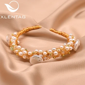 

XlentAg Original Design Natural Pearl Bangles For Women Bohemia Bracelet Cuffs Fashion Jewelry For Love Gifts Engagement GB0060F