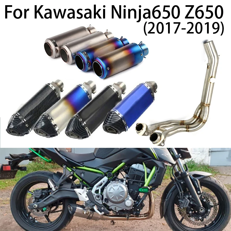 

Motorcycle full Exhaust System Front Link Pipe For Kawasaki ER6N Versys 650 Z650 Ninja 650 R Motocross Muffler Dirt Bike