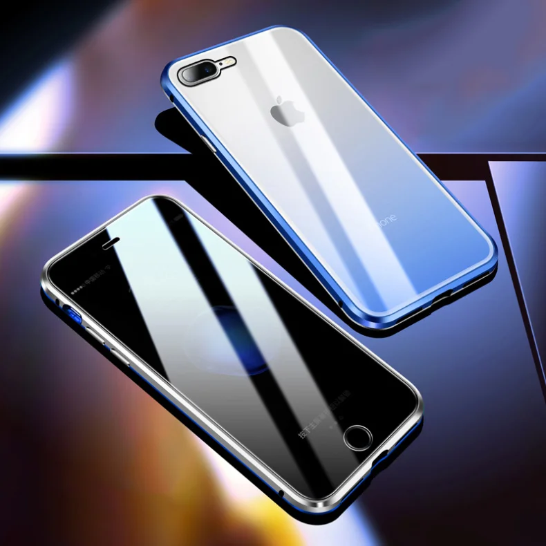 Высокое качество анти-писк стеклянный чехол для Apple iPhone XS MAX X XR 7 8 Plus Алюминиевый металлический градиентный чехол из закаленного стекла