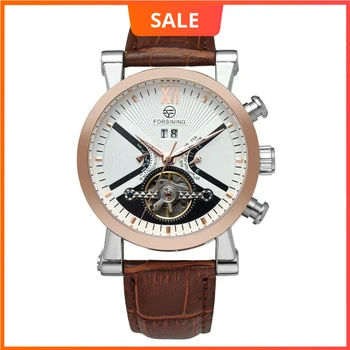 

Top Luxury skeleton watch men Tourbillon Automatic Mechanical Steampunk Watches bronze watches Male clock relogios masculino