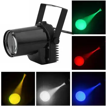 

220V 5W Adjustable Mini LED Stage Light Pinspot Beam Spotlight with lens Ceiling Down Lights DJ Disco Party KTV Projector Lamp