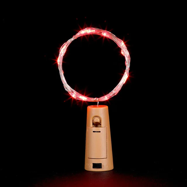 2M Silver Wire Fairy Garland Bottle Stopper For Glass Craft LED string lights Wedding Christmas New Year Holiday Decoration