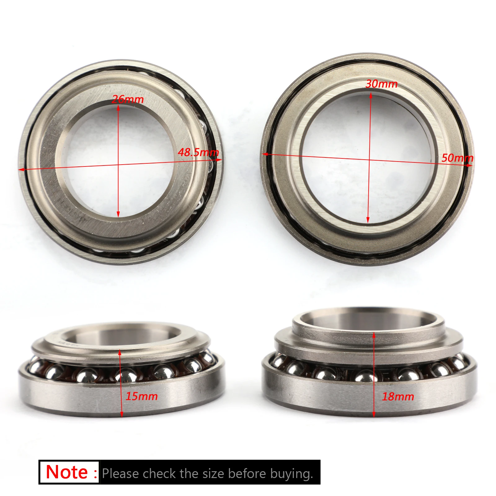 Artudatech Steering Stem Bearing Seal Kit for Honda VTR250 XBR 500 GL1000 CX650C CB 750 Steering Head Bearing Motorcycle Parts