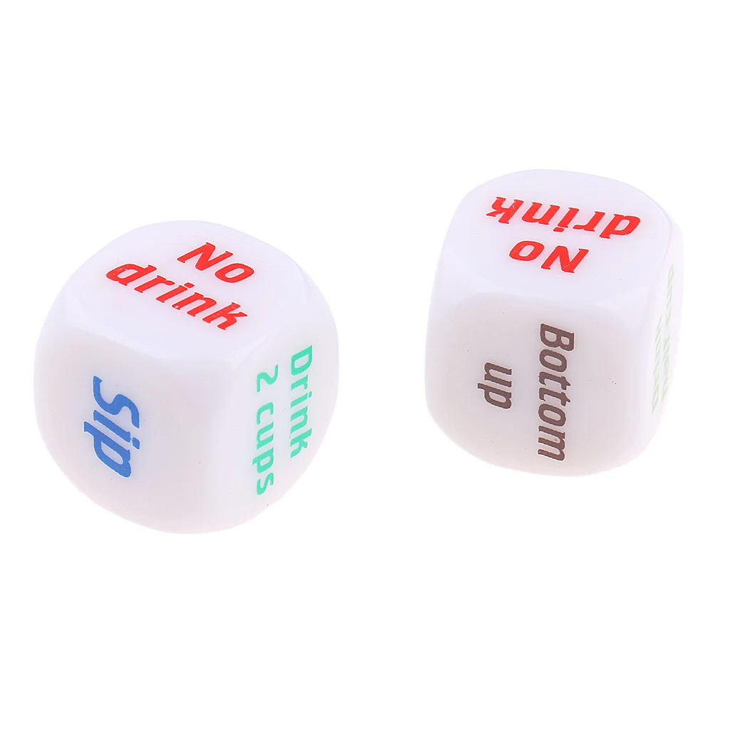 2Piece Creative Drinking Decider Game Dice Six Sided D6 for Pub Bar Beer Toy Board Game