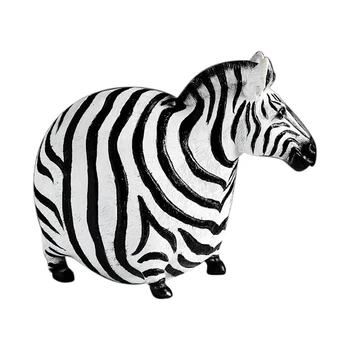 

Resin Crafts Black White Stripes Realistic Couple Gift Animal Figurines Fat Zebra Ornaments Office Desktop Nordic Style Mini