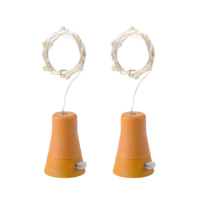 

2 PCS Solar 2 Meter LED Cork Shaped 20 LED Night Fairy String Light Cork Solar Powered Light Wine Bottle Lamp Party Celebration