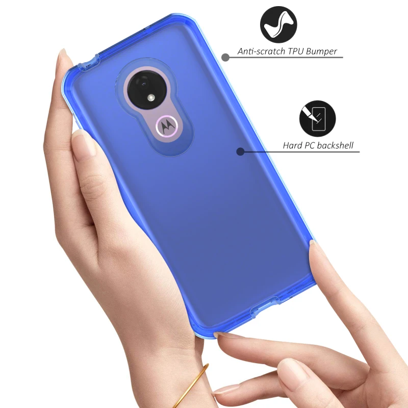 Жесткий чехол на заднюю панель для Motorola Moto G7 power Play, полный Чехол со встроенной защитой экрана, амортизирующий противоударный чехол для Moto G7 Play