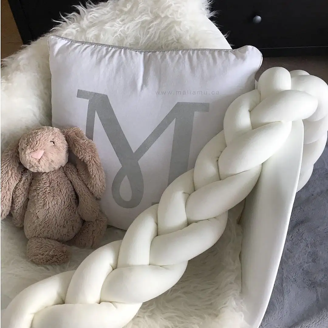 Baby Bumpers In The Crib Handmade Weaving 100%Cotton Chichonera Crib For Infant Bebe Protector Cot Bumper Room Decor 1M/2M/3M crib bumper
