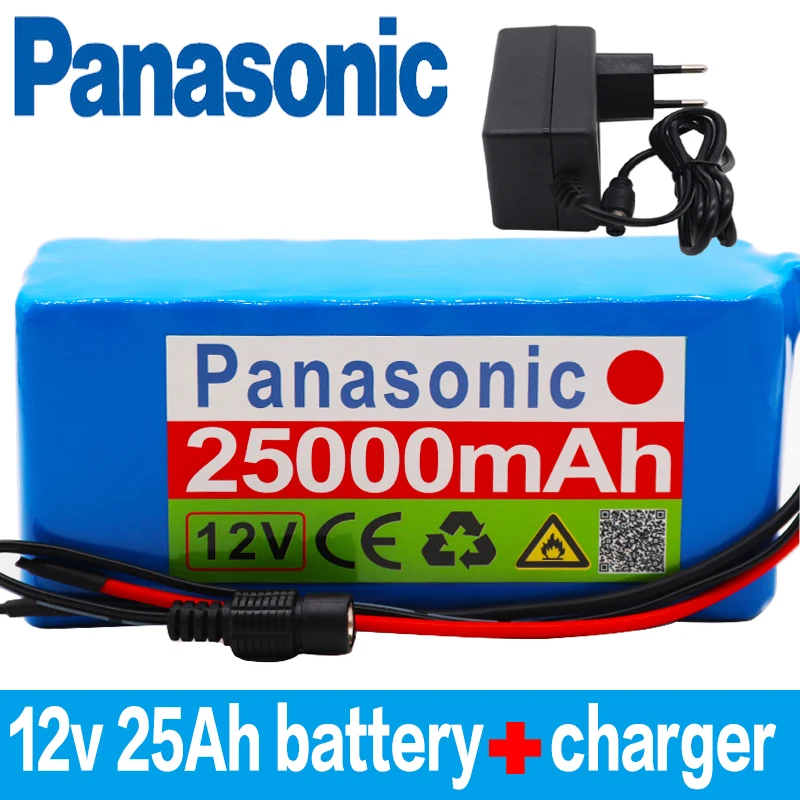 Panasonic 18650 12v 25ah батарея большой емкости 18650 литиевая батарея защитная пластина 12v 25000mAh емкость+ зарядное устройство