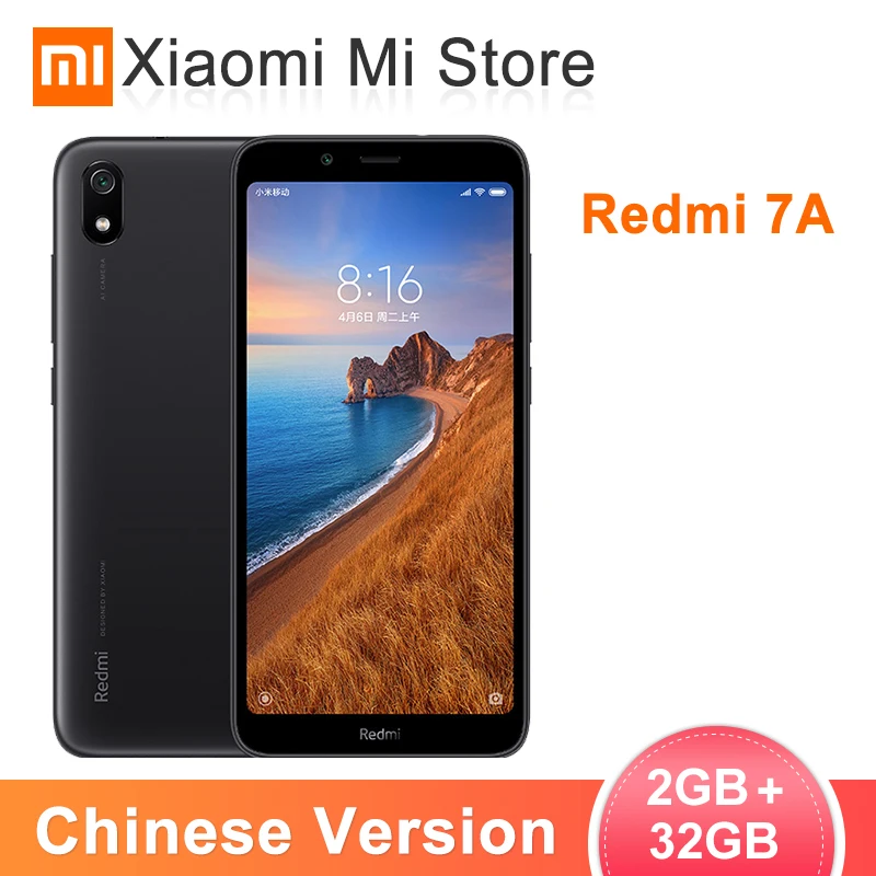 Xiaomi Redmi 7A 2 ГБ 32 5 45 &quotSnapdragon 439 Восьмиядерный мобильный телефон 13MP камера смартфон