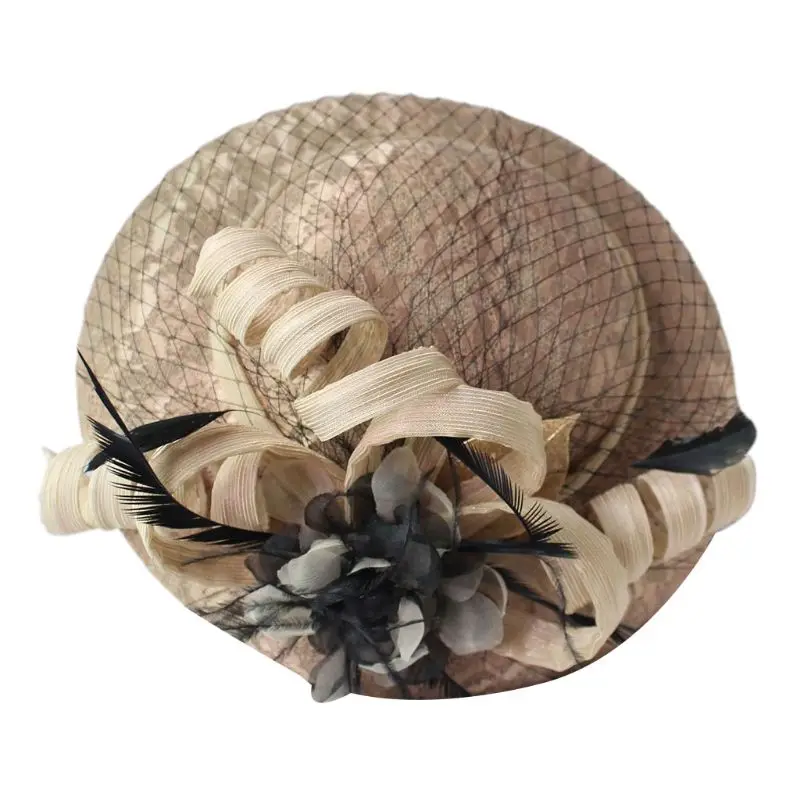 AP Для женщин, вуалетки, Pillbox Hat, бархат, кружево, жаккард, мини, перо, топ, кепка, коктейль, чай, вечерние, сетка, лента, заколка для волос, банкетный костюм - Цвет: AP