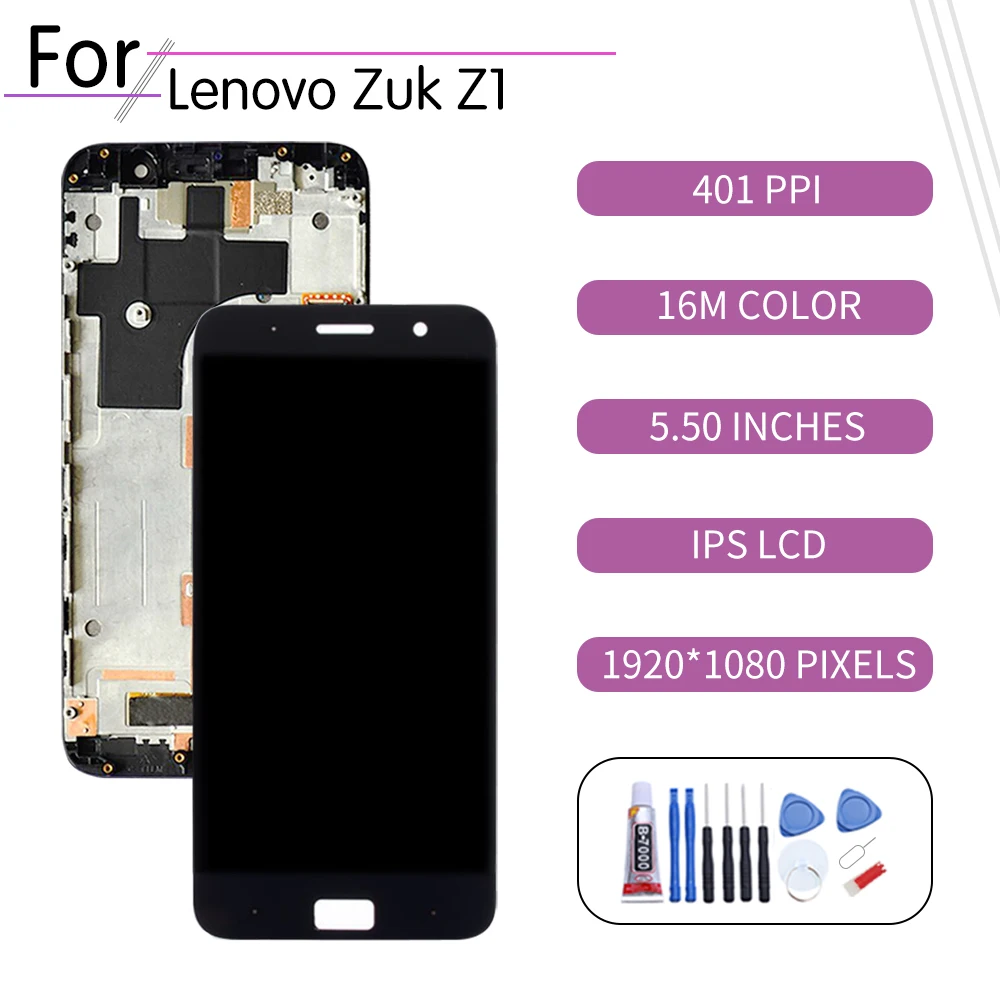 5 &quotОригинальный сенсорный ЖК экран для Lenovo ZUK Z1 дигитайзер в сборе дисплей с
