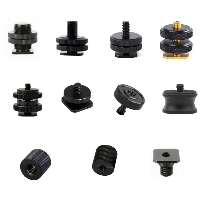 

1/4" to 3/8" 5/8 Male to Female Double Layer Thread Screw Mount Adapter Tripod Plate Screw mount for Camera Flash Tripod Mic