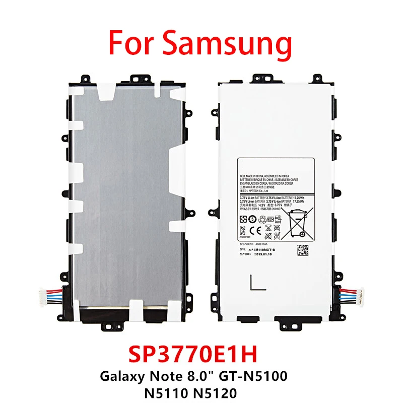 100% Оригинальный аккумулятор для планшета 4600 мАч SP3770E1H Samsung N5100 N5120 Galaxy Note 8 0 N5110