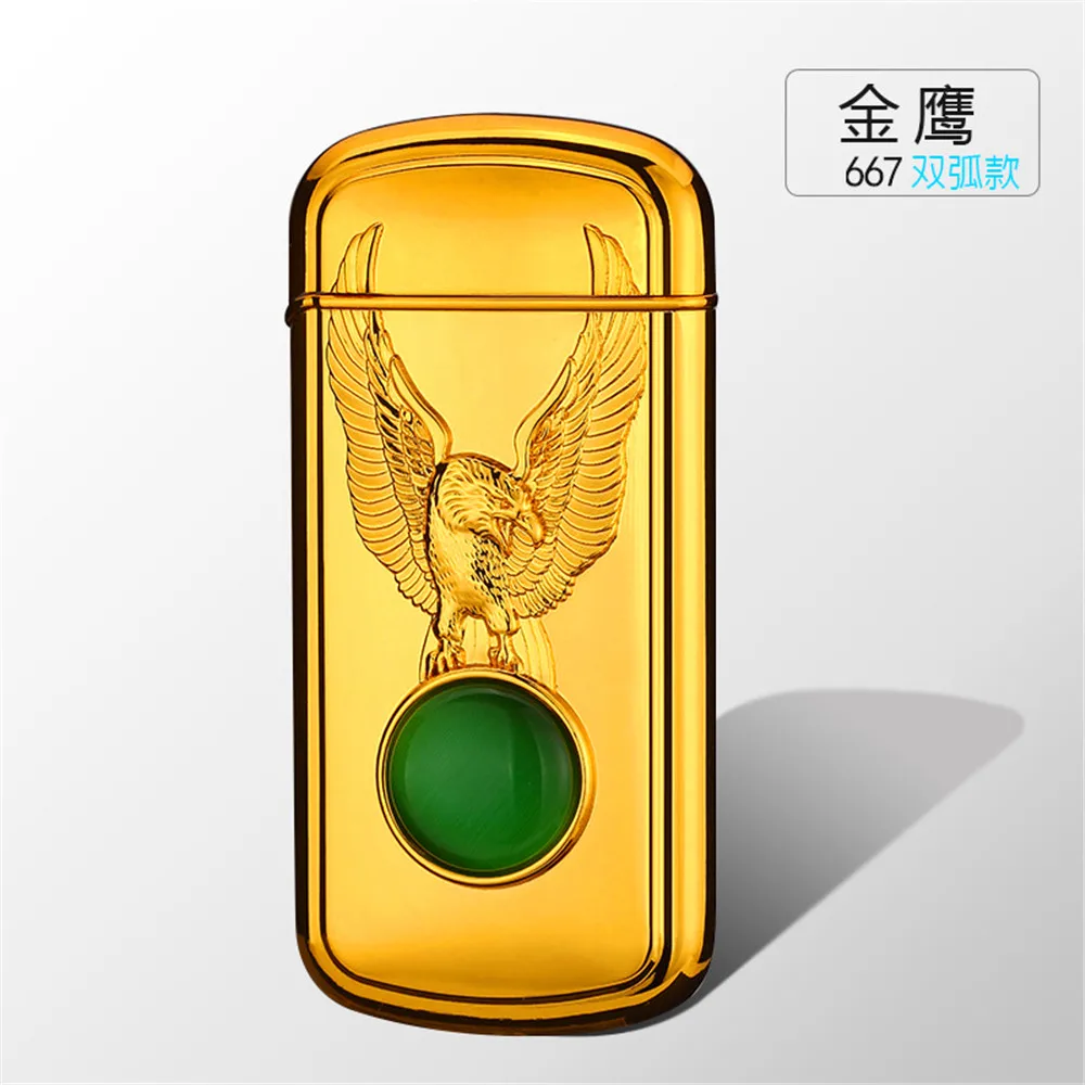 Skeleton Shaking Ignite Dual Arc Cigarette Lighter USB Rechargeable Electronic Plasma Arc Lighter 3D Carving Horse Eagle Gadgets