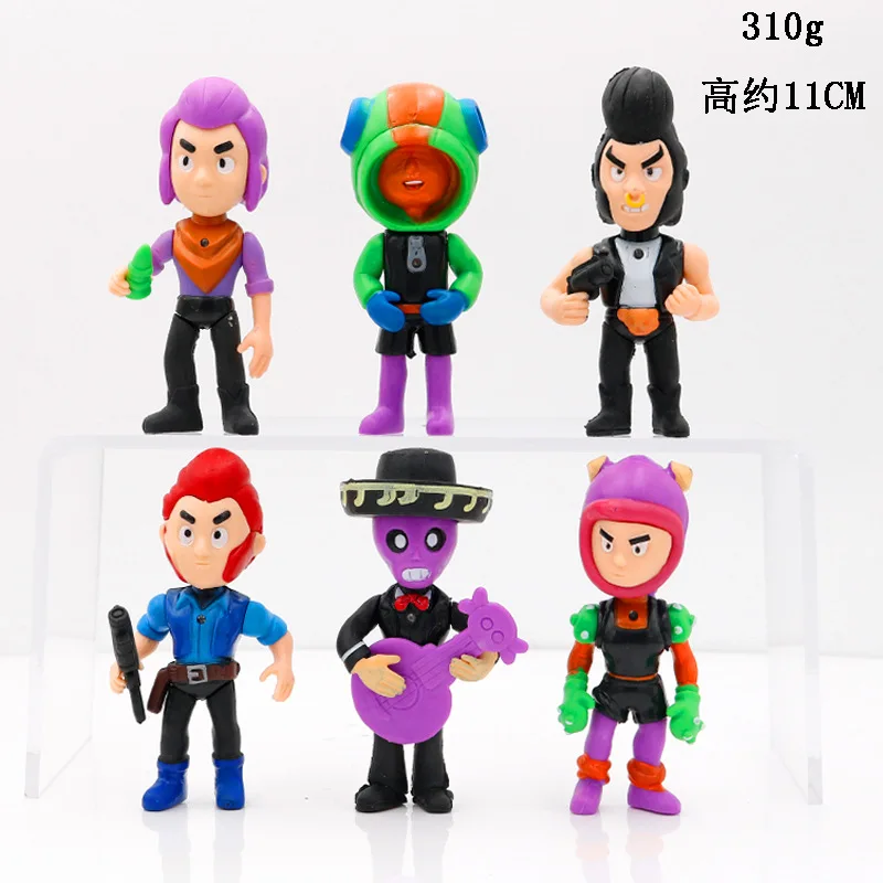 

Brawl Action Figure Toys with light Shelly Colt Jessie Brock Dynamike Leon PVC Model Doll Kids Gift