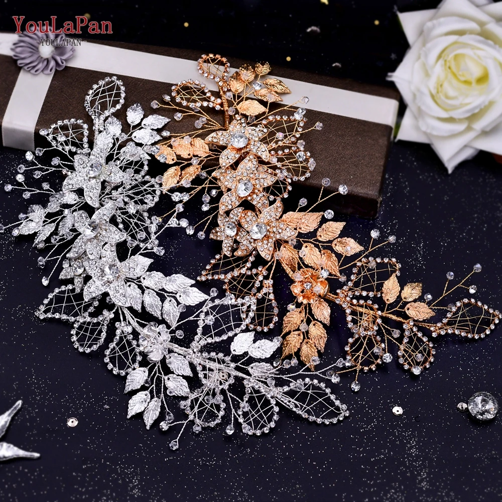 Wedding Alloy Flower Leaf Hair Tiara Headpiece Bridal Headwear
