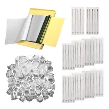 Набор татуировок 50 шт. переводная бумага для татуировки смешанные иглы для татуировки набор 3RL 5RL 7RL 9RL Круглый вкладыш из нержавеющей стали 100 шт цветные чашки