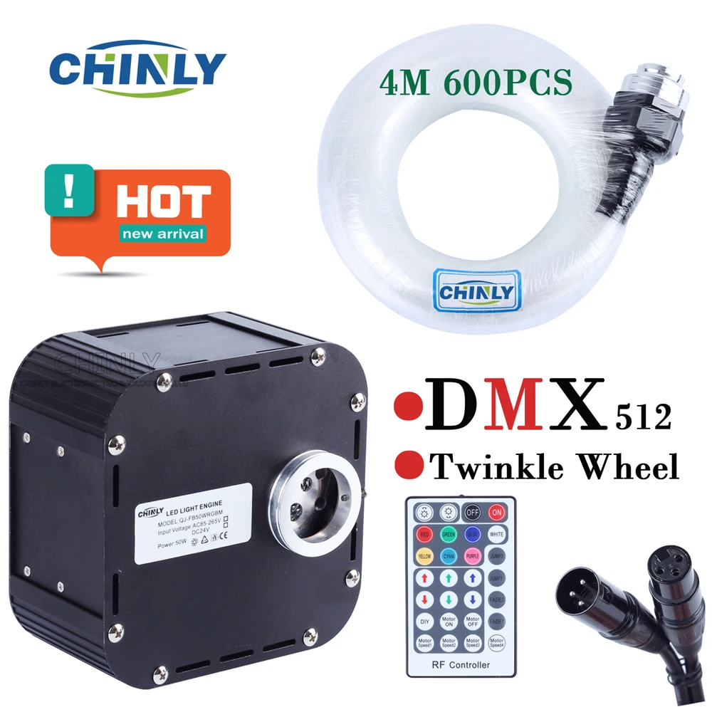 Светодиодные мигающие волоконно-оптические фонари 50 Вт RGBW DMX 512 с поддержкой RF