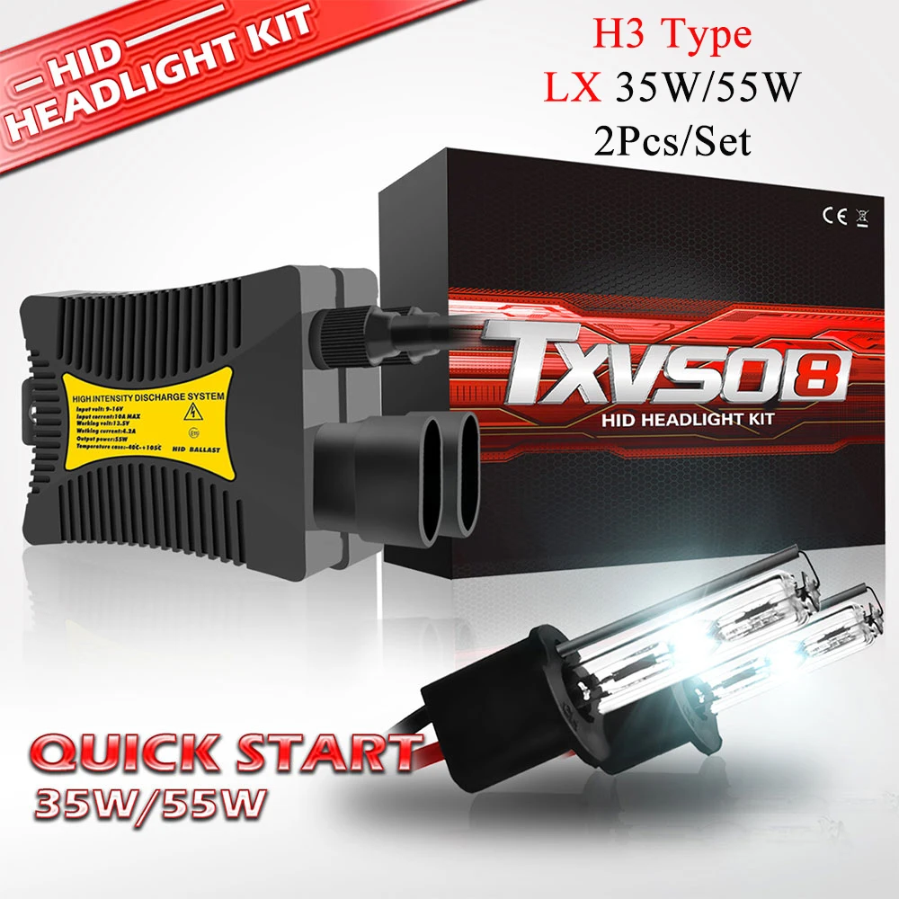TXVSO8 типа H3 фонарь 2 шт. 35 Вт HID лампы с тонким балластом 3000K 4300K 5000K 6000K 8000K 10000K 12000K для