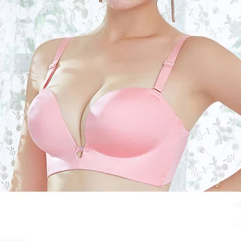 

Women Super Push Up Bra Wire Free For Small Breast Gathered Lingerie Brasserie Sexy Bralette Underwear Plain Bras Wholesale 2020