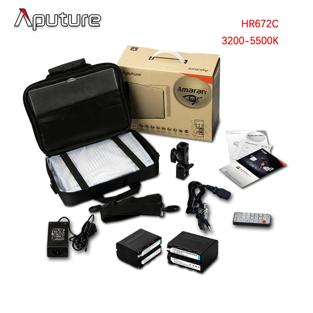 Aputure Amaran HR672 CRI95+ Ультратонкий 3200-5500K 2,4G беспроводной пульт дистанционного управления пленка 672 светодиодный студийный видео фотосъемка освещение - Цвет: HR672C