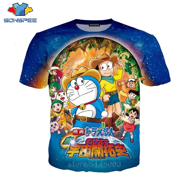 Doraemon футболка аниме для мужчин женщин Minamoto Shizuka Толстовка 3D принт Nobita Nobi короткий рукав хип хоп Уличный Топ пуловер C043