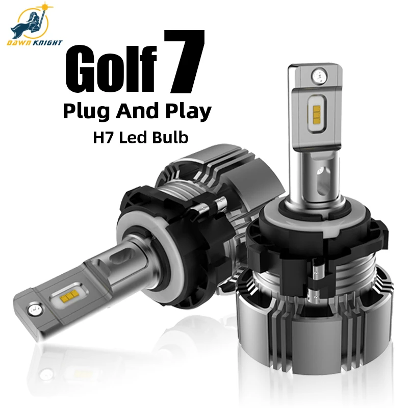 2PCS Golf 7 Plug And Play H7 Led Bulb For VW Scirocco Vito No error Low Beam Fanless Led Headlight 12V 6000K ZES Chip Lamp