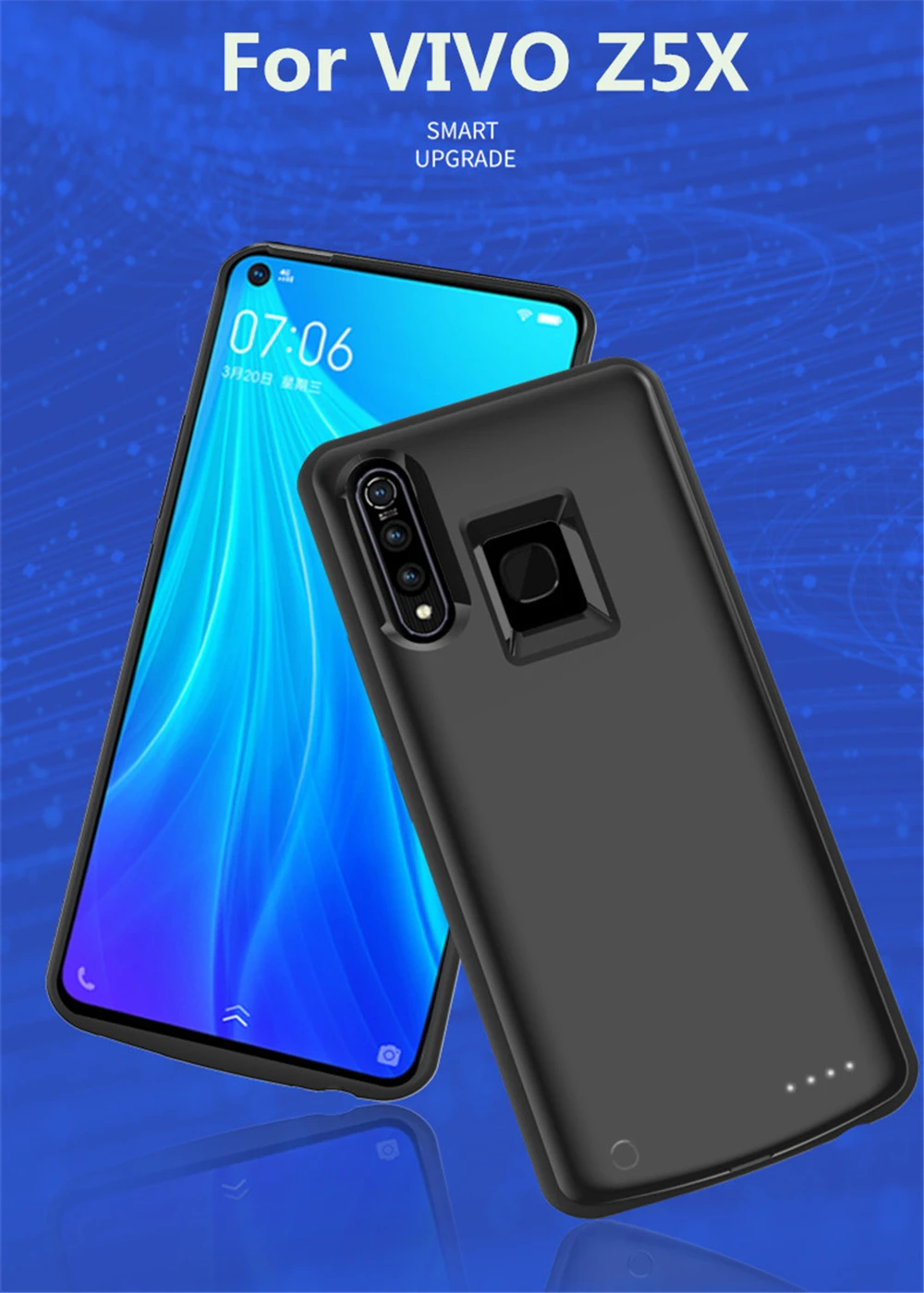 6500 мАч портативный блок питания зарядное устройство Крышка для Vivo Z5X корпус питания внешний аккумулятор зарядное устройство чехол